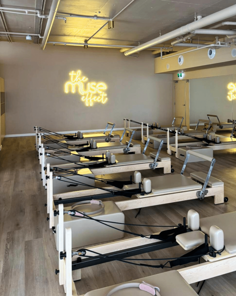 Image of Muse Pilates Hurstville with the Muse effect sign and 8 Pilates Reformers